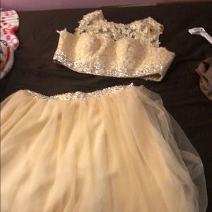 Salmon/ Gold two piece dress